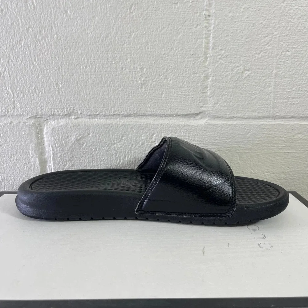 Nike Black Benassi JDI 343880-001 Black Slides Sandals Slip‎ On Men's 7 US/6 UK